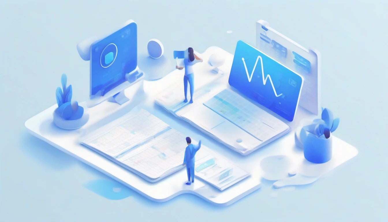 SEO blog and insights illustration with content and tips