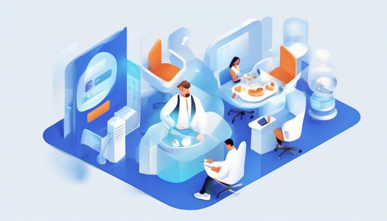 Industry-specific SEO illustration showing business growth and search visibility