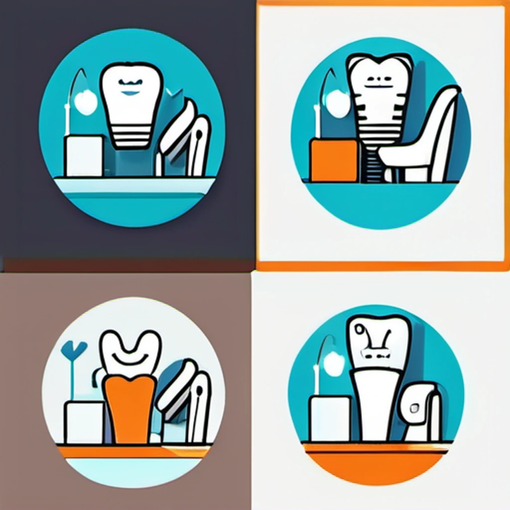 Dental practice SEO illustration with dental care and clinic