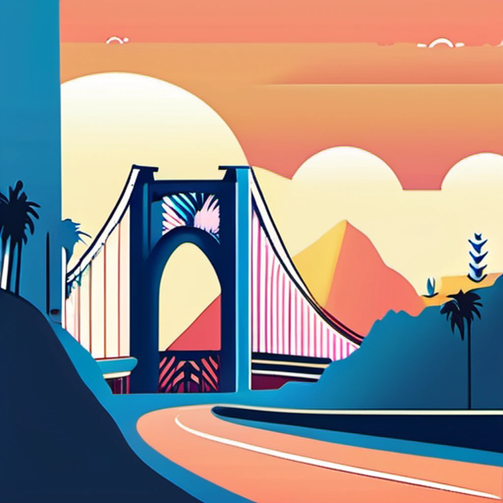 California SEO services illustration with state landmarks