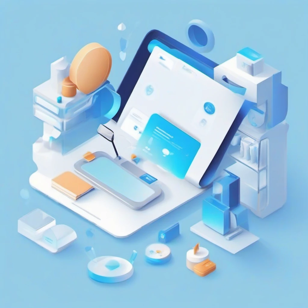 E-commerce SEO illustration with shopping cart and search